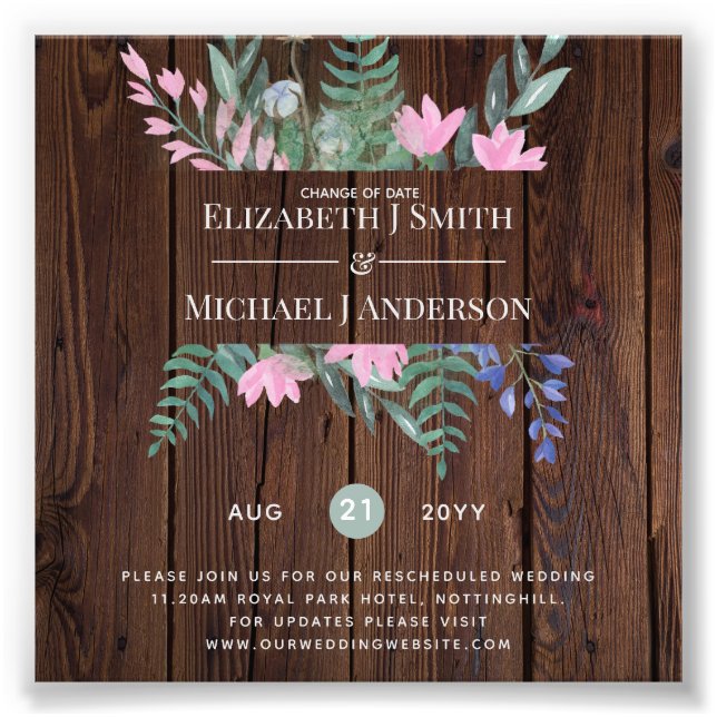 Foto Alteração de Planos de Data Adiamento de Flores Se (Frente)