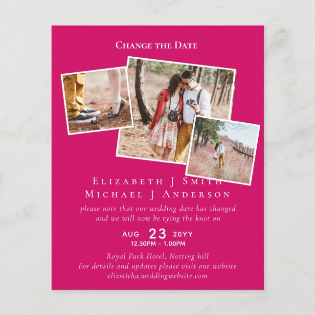 FOTO Alterar os planos de data Adiando qualquer ev (Frente)