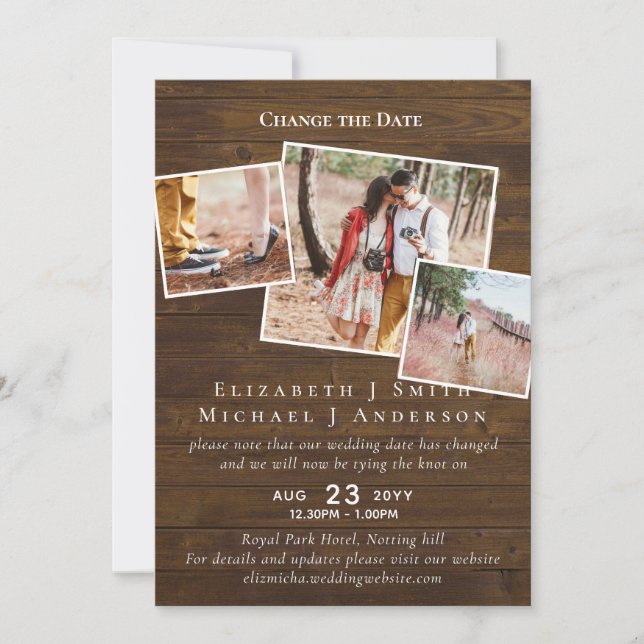 FOTO Alterar os planos de data Adiando qualquer ev (Frente)