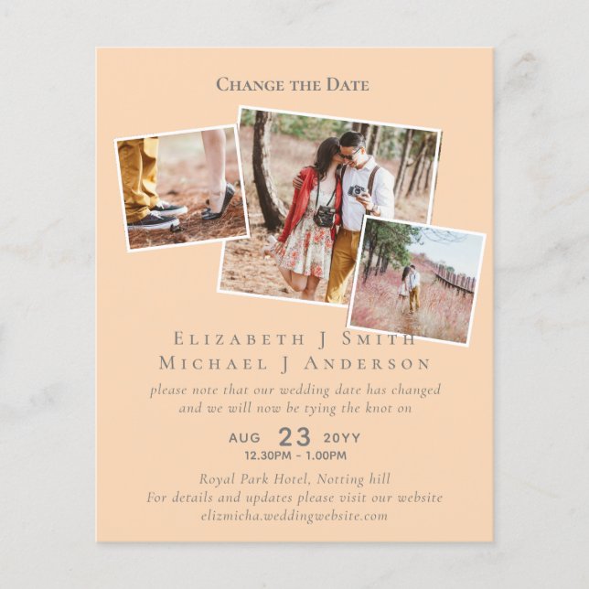 FOTO Alterar os planos de data Adiando qualquer ev (Frente)