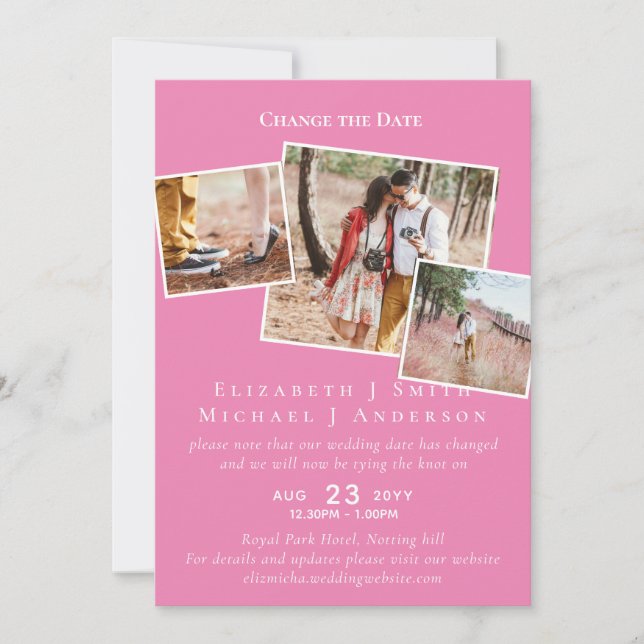 FOTO Alterar os planos de data Adiando qualquer ev (Frente)