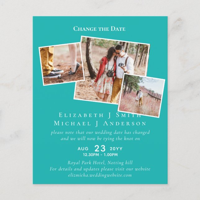 FOTO Alterar os planos de data Adiando qualquer ev (Frente)