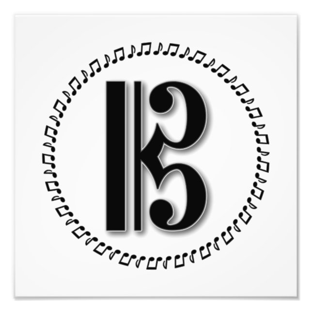 Foto Alto ou Tenor Clef Music Note Design C Clef (Frente)