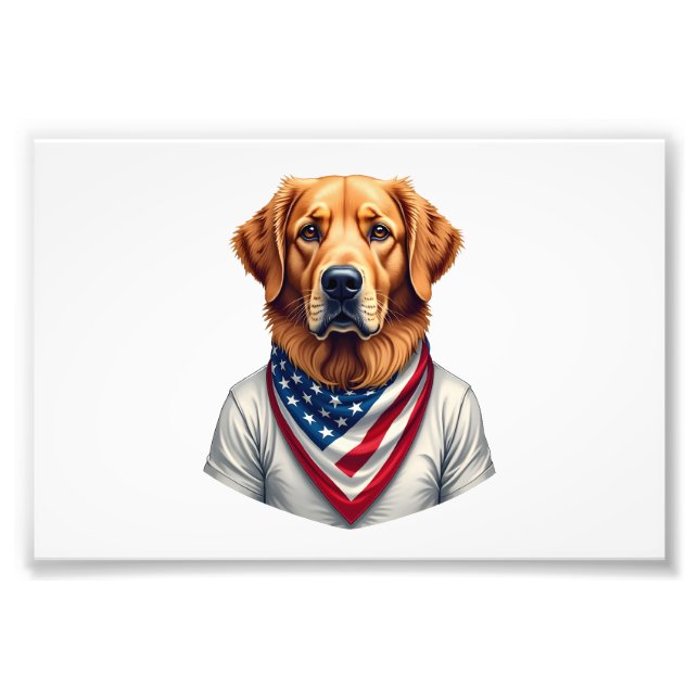 Foto American Canine Golden Retriever Vintage Tee (Frente)