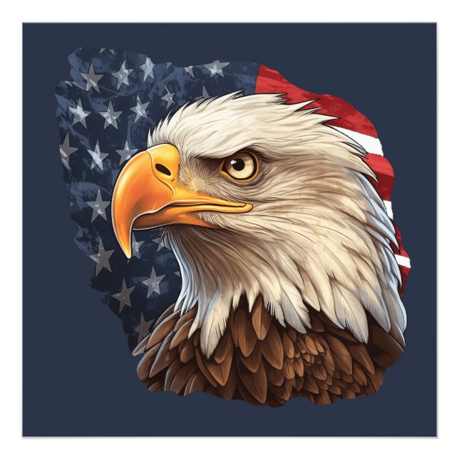 Foto American Flag Bald Eagle (Frente)