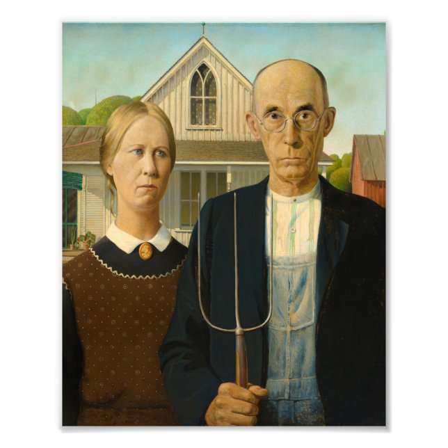 Foto American Gothic por Grant Wood (Frente)