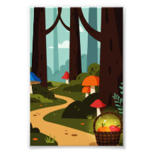 An imaginary forest scene