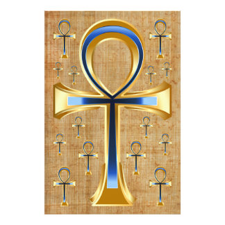 Foto Âncora Egípcia - Design Dourado e Azul