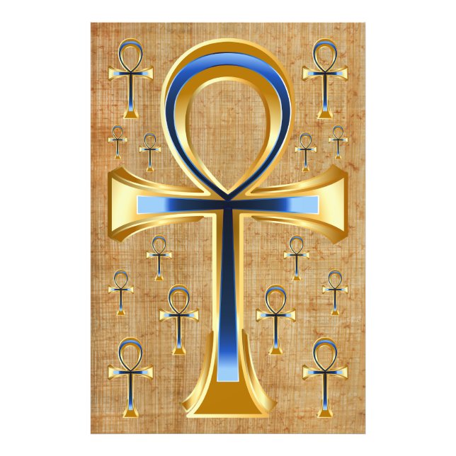 Foto Âncora Egípcia - Design Dourado e Azul (Frente)