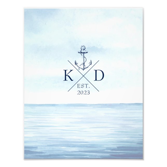 Foto Ancoragem de Aquarelas de Praia do Monograma Náuti (Frente)