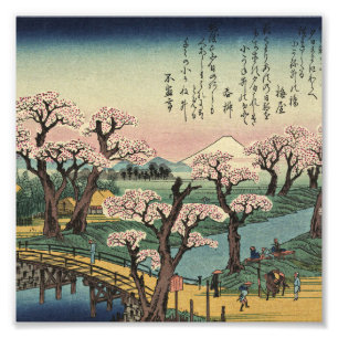 Foto Ando Hiroshige - Brilho noturno na ponte Koganei