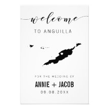 Anguilla Map Wedding Sinal De Boas-Vindas,