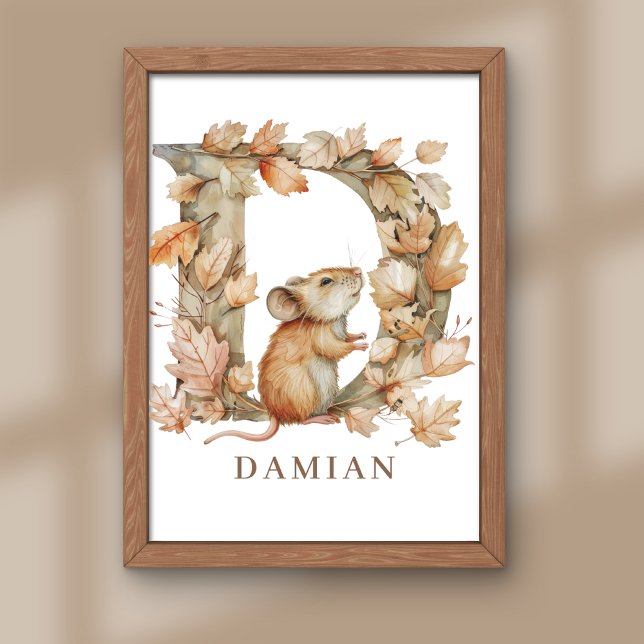 Foto Animal Alphabet Letter D Kids Name Mouse Poster (Criador carregado)