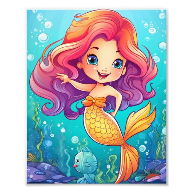 Foto Anime Mermaid Girl Fantasy Art (Frente)