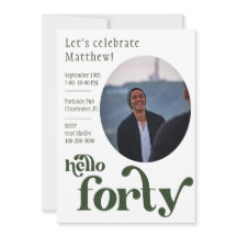 Foto Aniversário Convite para ele | Quarenta