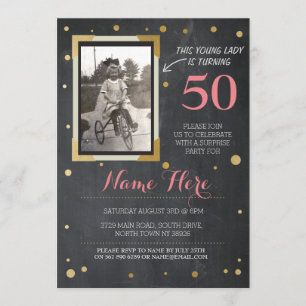 Foto: Aniversário Estilo de Vintage Chalk Convite 