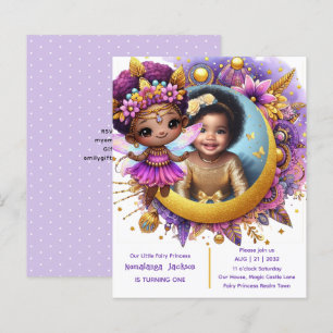 Foto: Aniversário Pequeno Fada Negra Roxo Africano