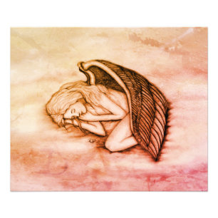 Foto Anjo dormindo no céu nuvens em mármore