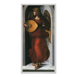 Foto Anjo em Vermelho com um Alaúde de Leonardo da Vinc