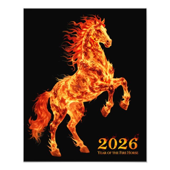 Foto Ano de 2026 do Cavalo de Fogo (Frente)