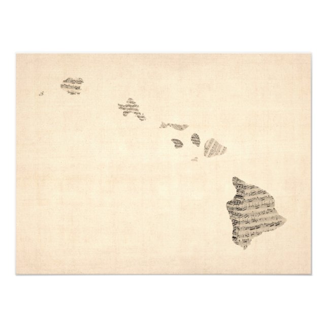 Foto Antigo Mapa Musical do Havaí (Frente)