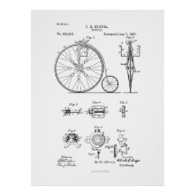 Antiguamente Bicicleta 1887 Desenho Da Patente Pen