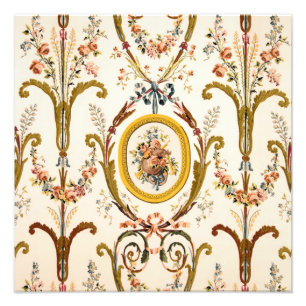 Foto Antiguamente francês Rococo Floral Dourado Cream E