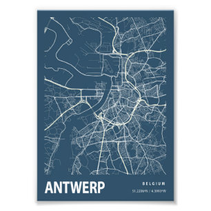 Foto Antuérpia - Mapa da Cidade Blueprint na Bélgica