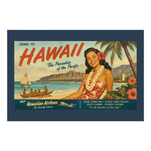 Foto Anúncio de Viagem Havaiano em Estilo Vintage