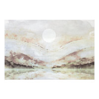 *~* AP19 PASTEL MINT Abstrato Landscape Sun art