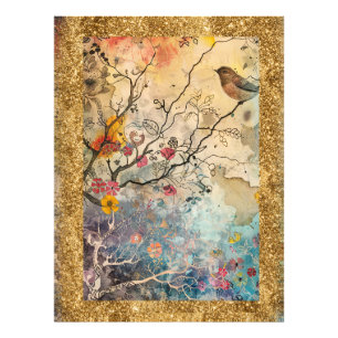 Foto *~ AP95 Arte Floral Caprichosa Natureza Pássaro Br