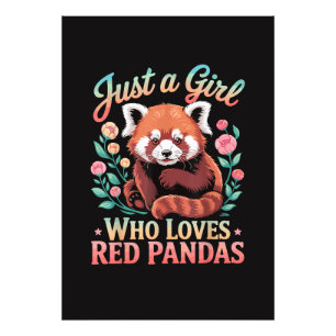 Foto Apenas Uma Garota Que Ama Pandas Vermelhos