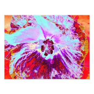 Foto Aqua tropical abstrato e flor de hibisco roxa