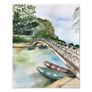 Foto Aquarela, Vietname, paisagem da província de Ninh 