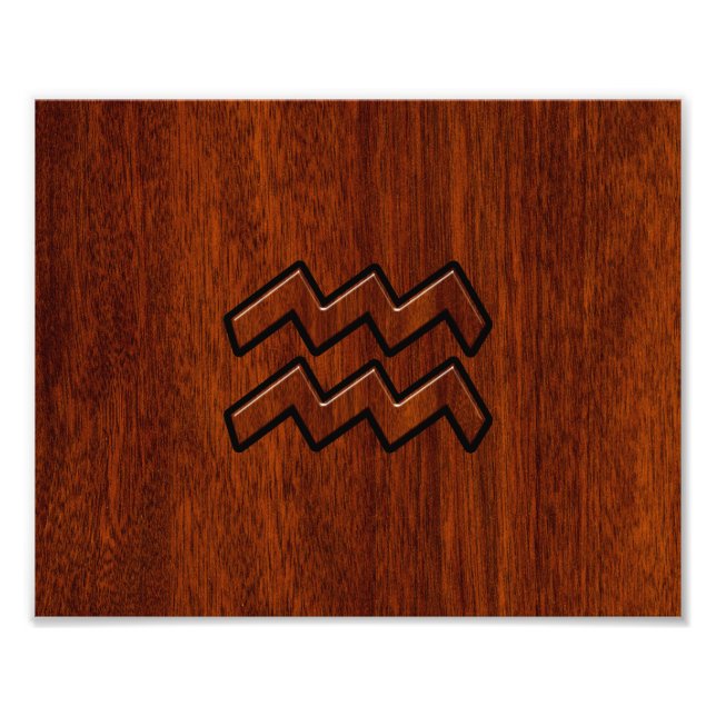 Foto Aquarius Zodiac - Sinal Mahogany - Estilo (Frente)