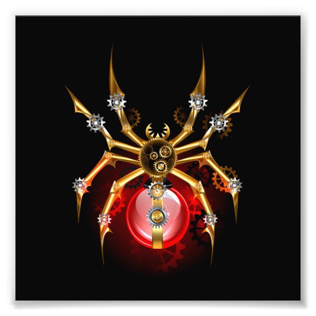 Foto Aranha steampunk em preto (Frente)