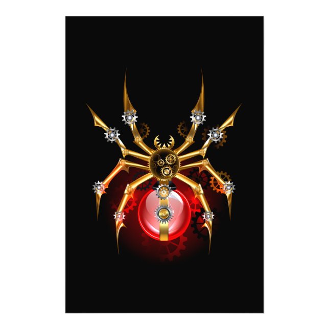 Foto Aranha steampunk em preto (Frente)