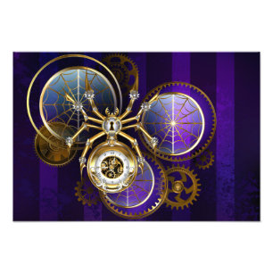 Foto Aranha Steampunk no fundo roxo