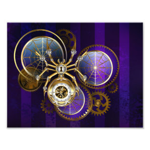Foto Aranha Steampunk no fundo roxo