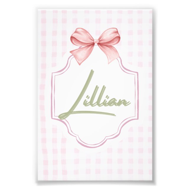 Foto Arco e Gingham Personalizado da Menina Lillian (Frente)