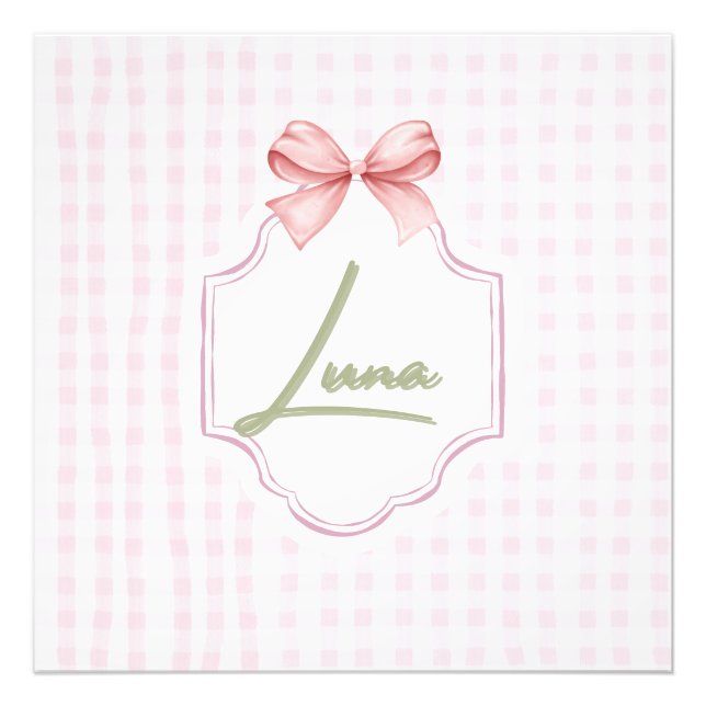 Foto Arco e Gingham personalizados da menina Luna (Frente)