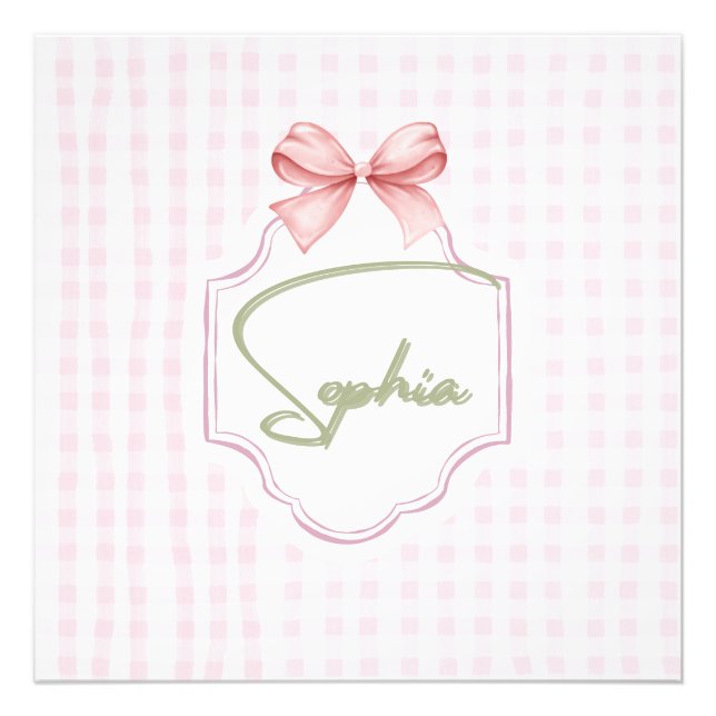 Foto Arco Personalizado Sophia Baby Girl &Gingham (Frente)