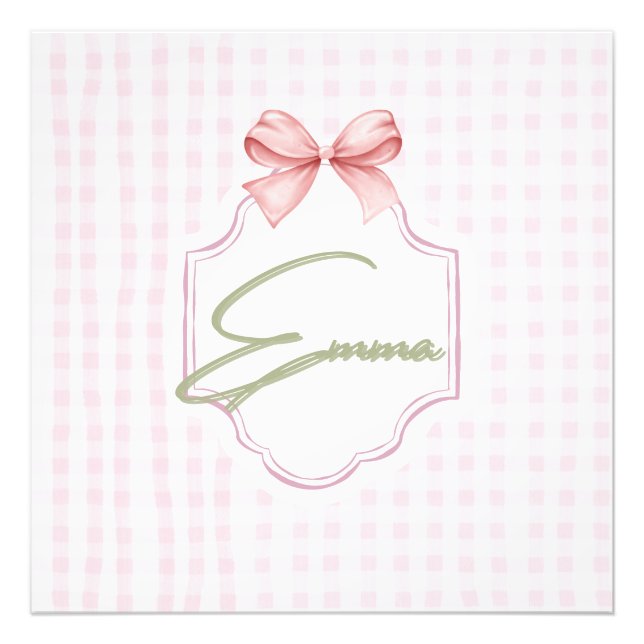 Foto Arco Rosa Personalizado Emma e Impressão Gingham (Frente)
