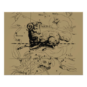 Foto Aries Constelle Map Hevelius cerca de 1690