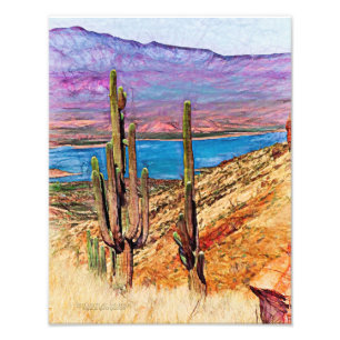Foto Arizona das Montanhas Roxo do Lago Azul Saguaro Ca
