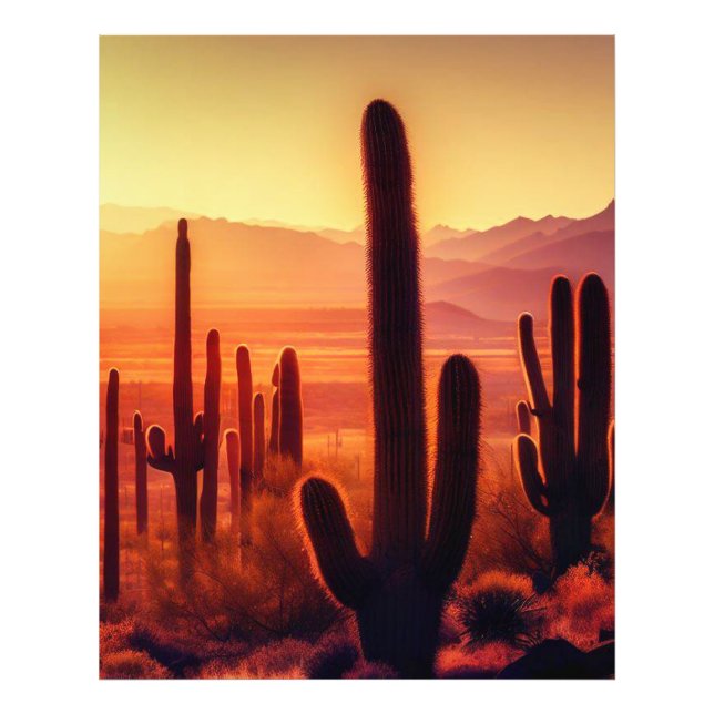 Foto Arizona Desert cactus sunset (Frente)