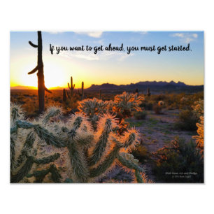 Foto Arizona Desert Sunset Cactus Inspiration Say