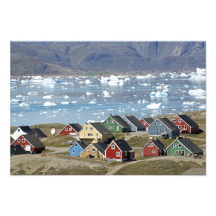 Foto Arquitetura colorida da cidade, Narsaq,