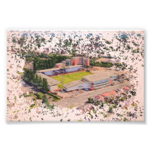 Arquitetura do Estádio Wrexham Arte em Aquarela