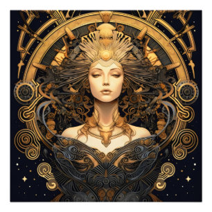 Foto Art Deco Dourada Mulher